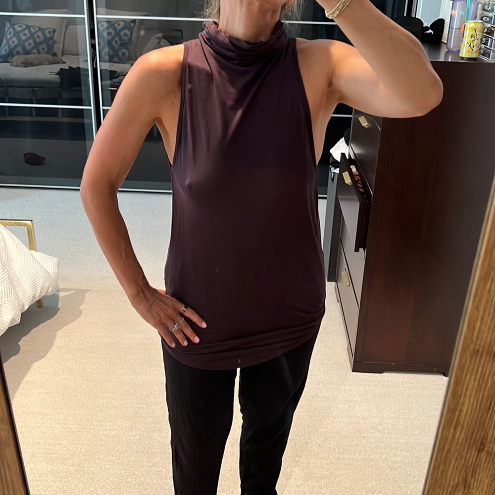 Oak nyc sexy long turtleneck tank asymmetric arms M
